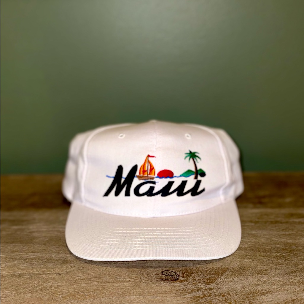 Vintage Maui White Snapback Hat Vintage Maui White Snapback Hat